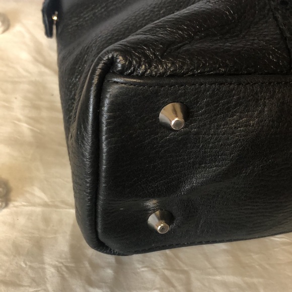 STONE & COMPANY black leather snakeskin print shoulder bag. Silver hardware. - Picture 10 of 14